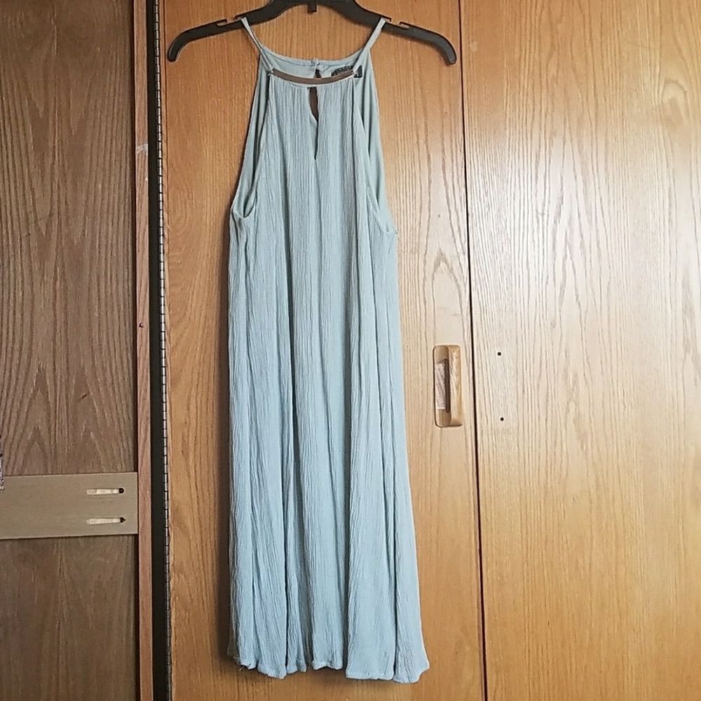 Luxology Mint Green textured halter dress